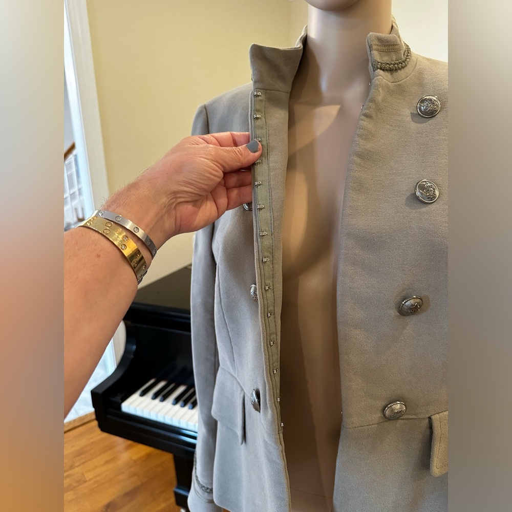 RARE Luxury Minimalist Zara Military Style Faux Double Breasted Jacket - Picture 8 of 14